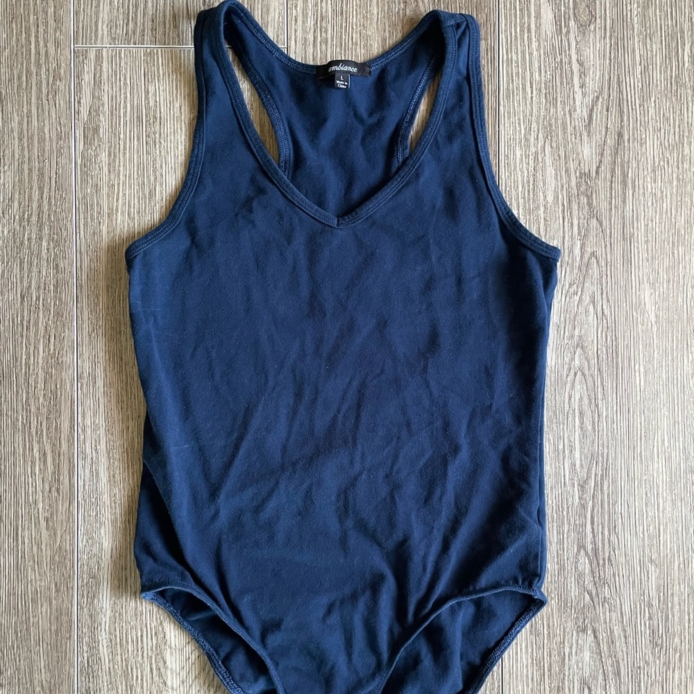 Ambiance Navy Blue Bodysuit
